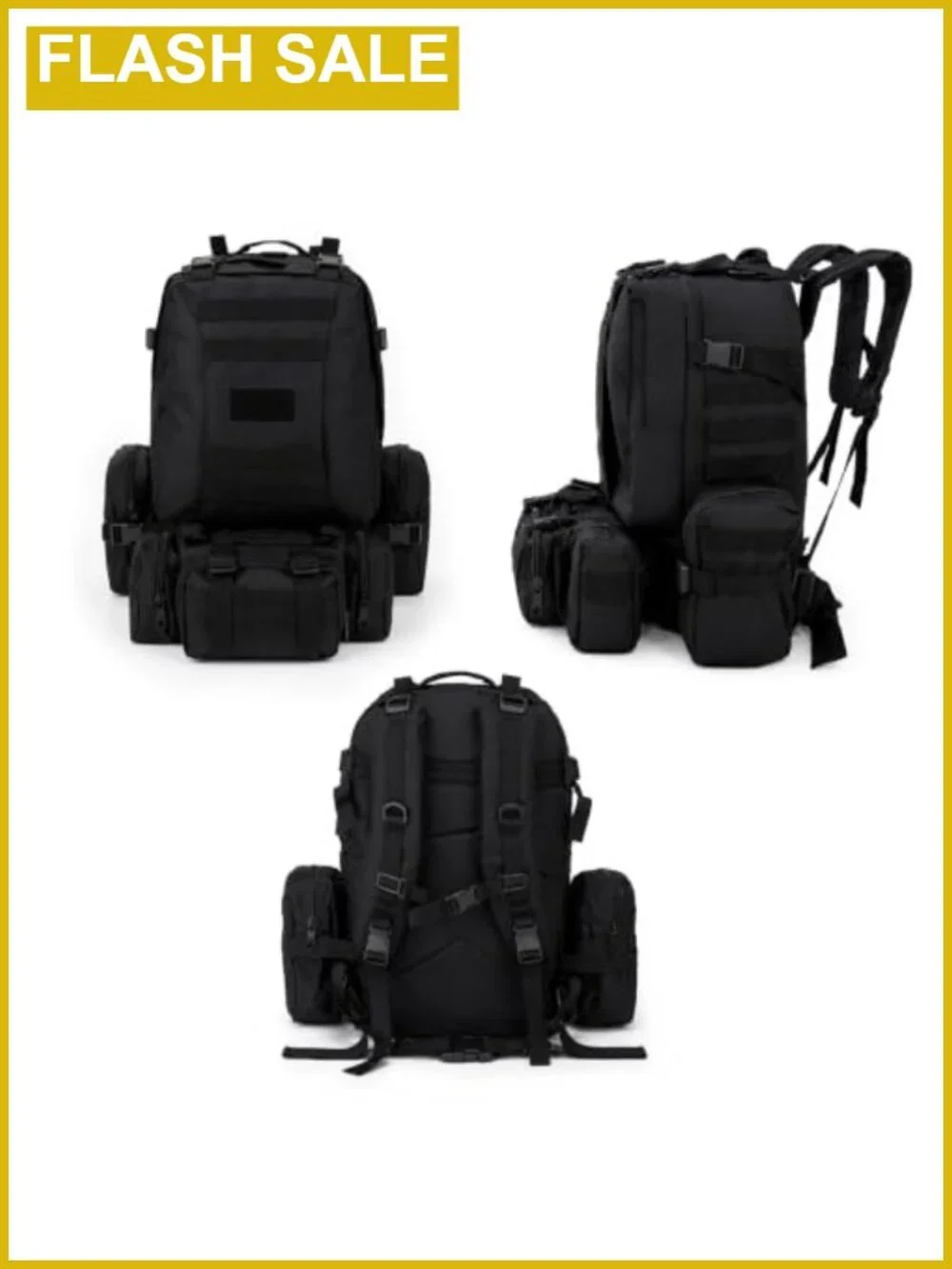 Military Tactical Backpack 60L Molle Detachable Daypack Hiking Camping